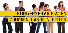 Banner: Bürgerservice Wien - Zuhören. Handeln. Helfen.